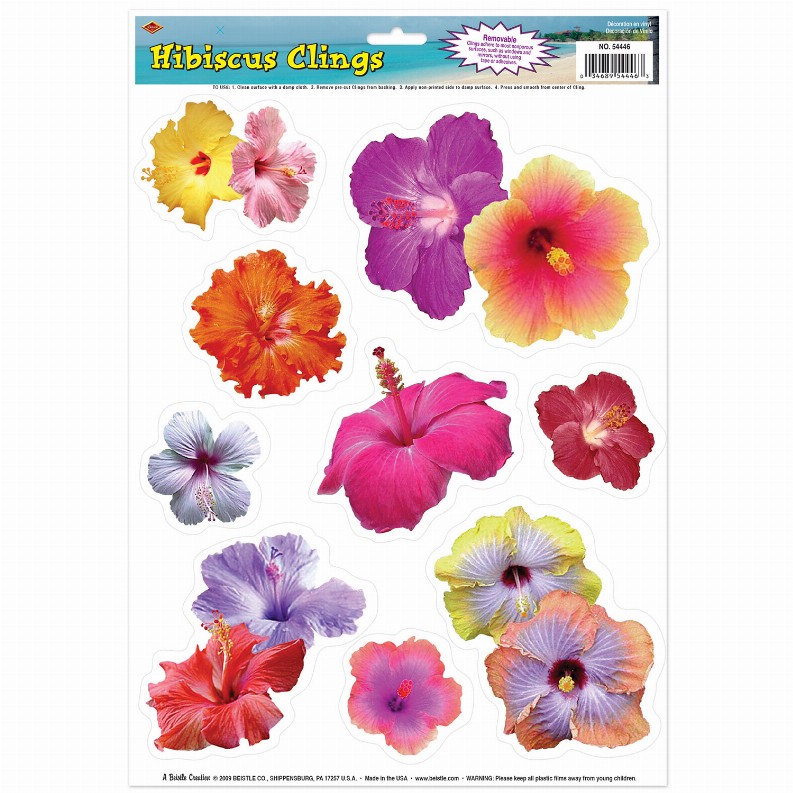 Window Clings  - Luau Hibiscus Clings