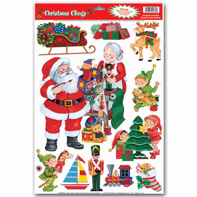 Window Clings  - Christmas/Winter Santa's Workshop Clings