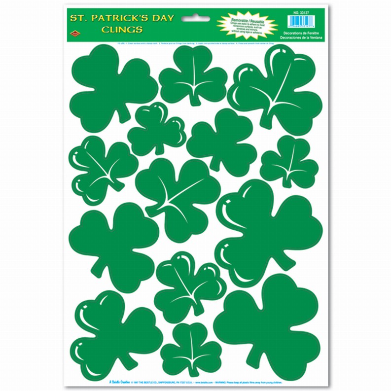 Window Clings  - St. Patricks Shamrock Clings