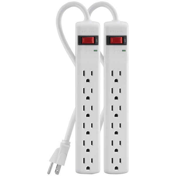 6 Outlet Surge Protector w 2' Cord