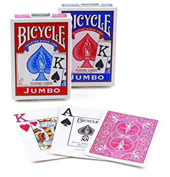 Bicycle Poker Jumbo Index, 12 Decks Red/Blue