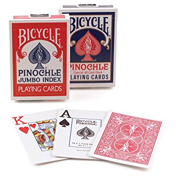 Bicycle Pinochle, Jumbo Index, 12 Decks Red/Blue