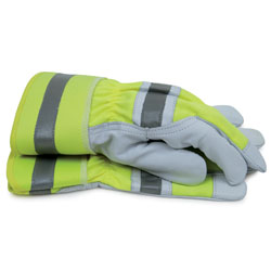 Glove Prem Goat Palm Hivis Bk Reflective Tape