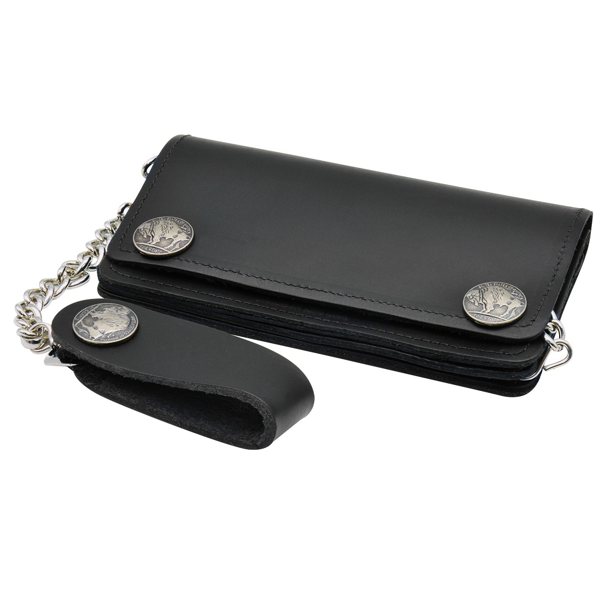 Bco Wallet 6 in. W/Chain Buffalo Nickel Sn