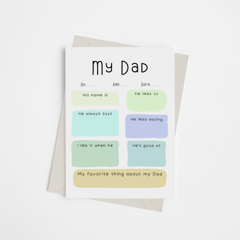 "My Dad" - Fill in the Blank Father's Day Card