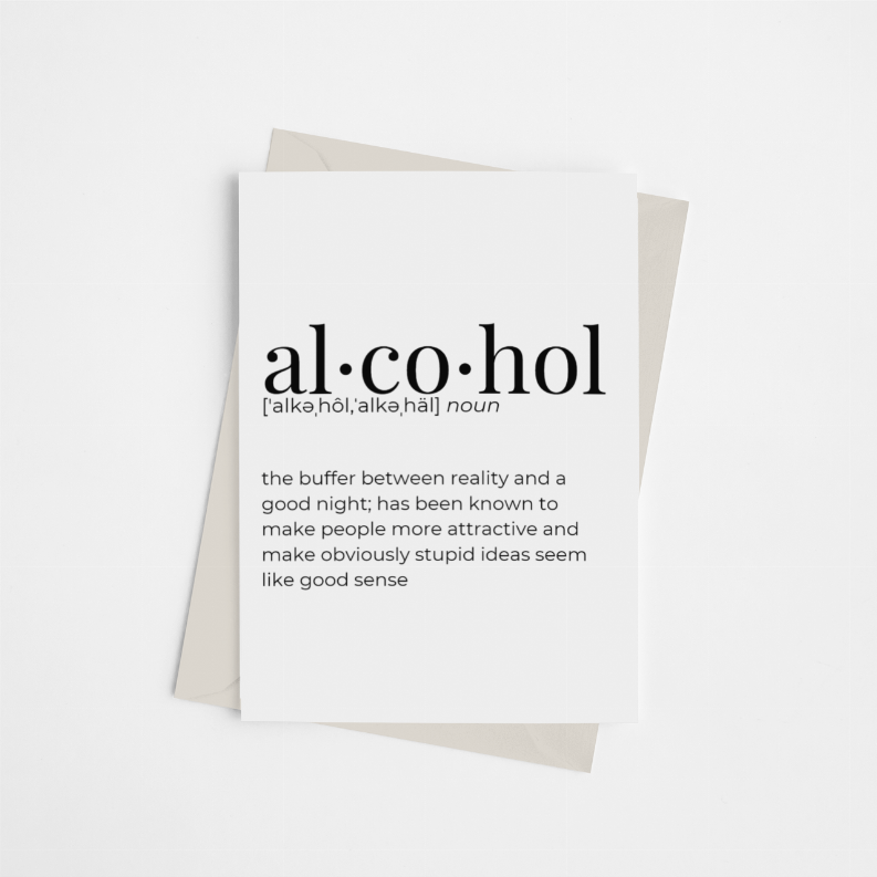 Alcohol Definition - Greeting Card