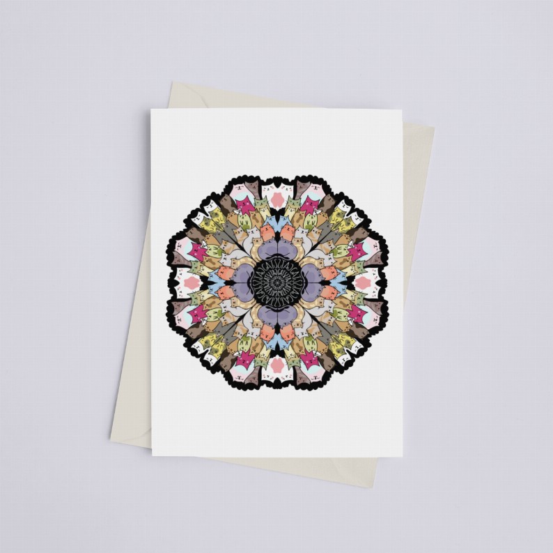 Cat Mandala - Greeting Card