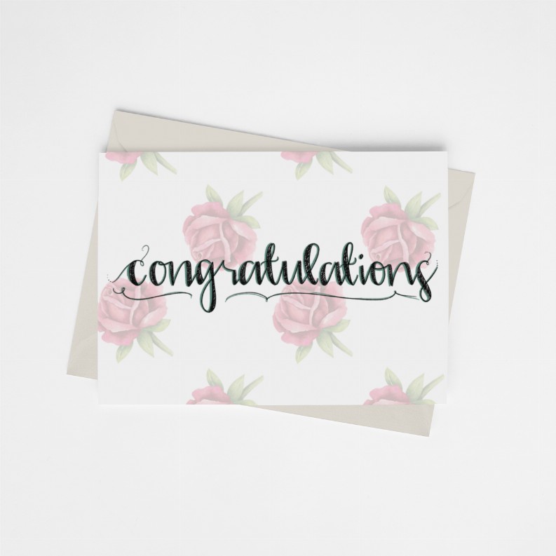 Congratulations (Floral) - Greeting Card