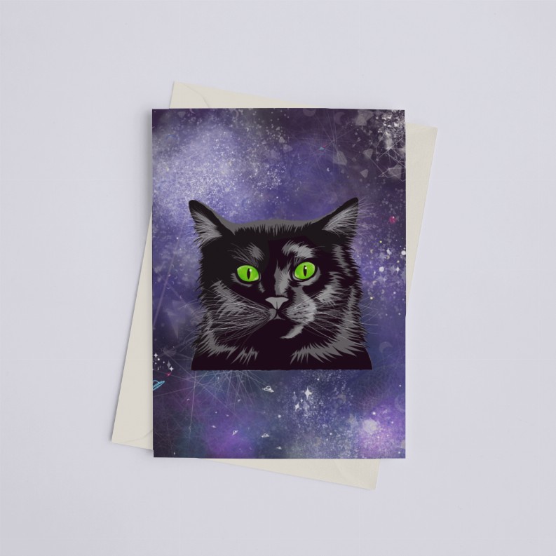 Galaxy Cat - Greeting Card (AKA: Space Pepper)