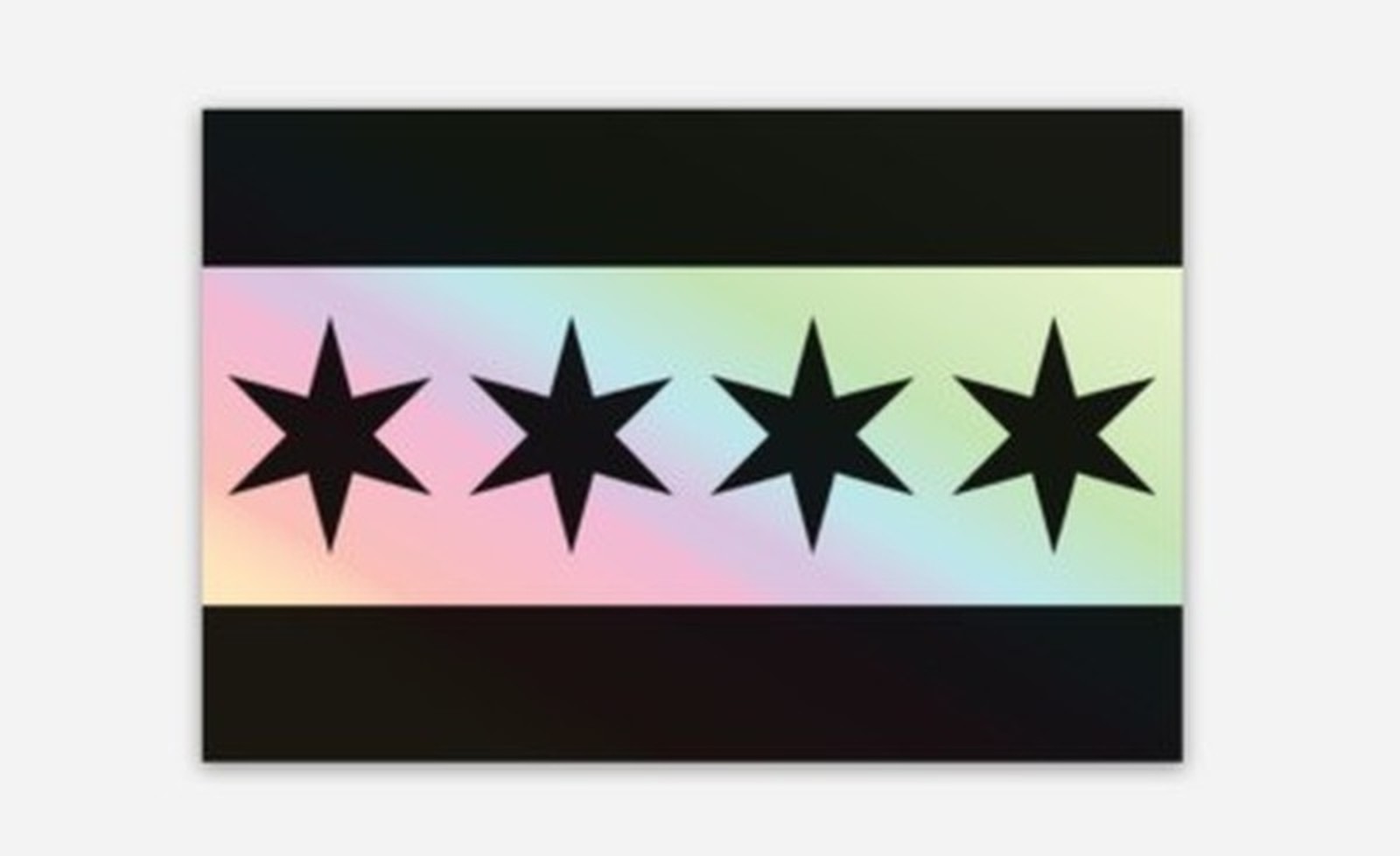 Holographic Chicago Flag Sticker