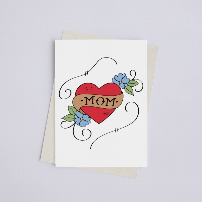 Mom Tattoo Card - Greeting Card