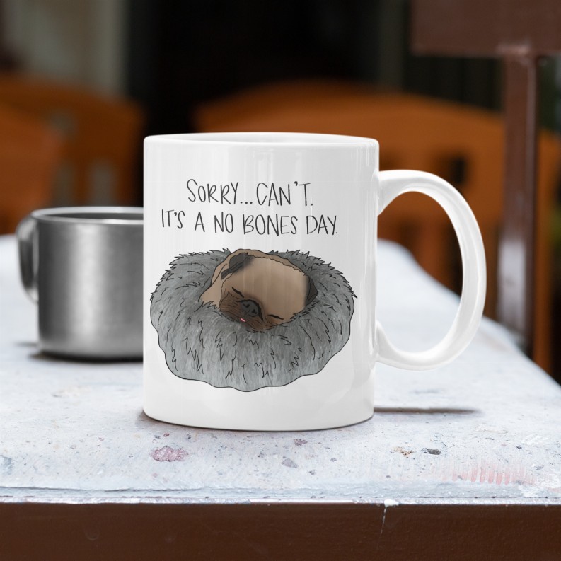 No Bones Day (Noodles the Pug) Coffee Mug