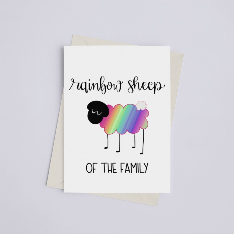 Rainbow Sheep of the Family - Greeting Card