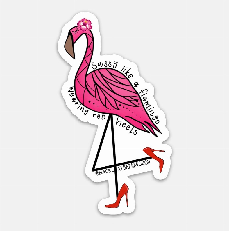 Sassy Flamingo Sticker