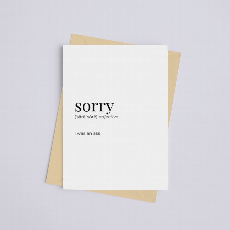 Sorry - Greeting Card/Wall Art Print