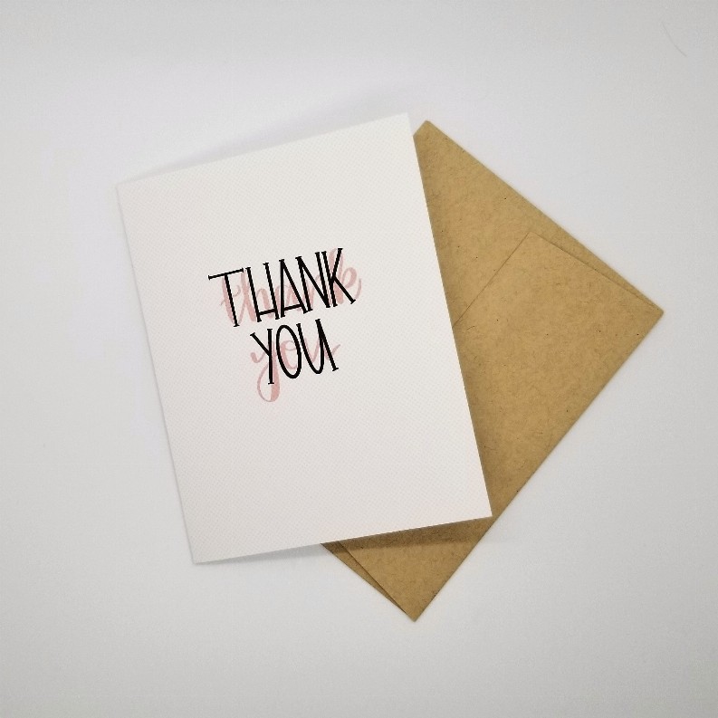Thank You - Greeting Card Pink Polka Dots