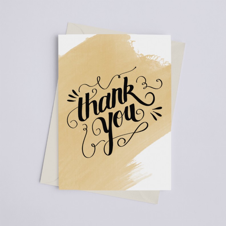 Thank You Watercolor - Greeting Card Yellow