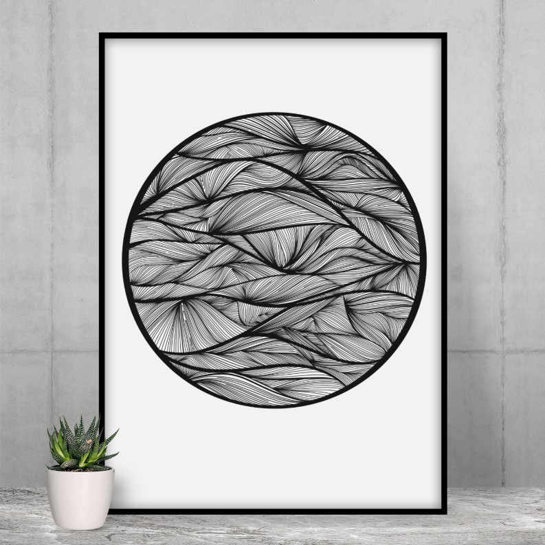 Zen Line Print #1 - Circle - 5 X 7Matte Paper
