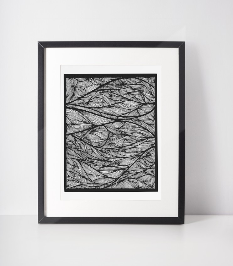 Zen Line Print #2 - Rectangle - 5 x 7 Matted (8 x 10 Overall Size)Satin Photo Paper