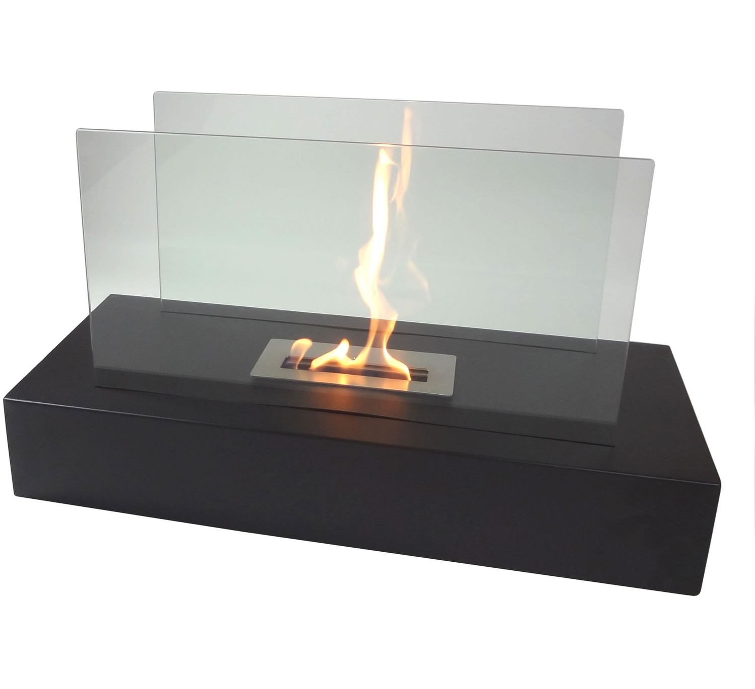 Fiamme Freestanding Fireplace 18.5"H x 31.49"W x 13.78"D Black Heat Resistant
