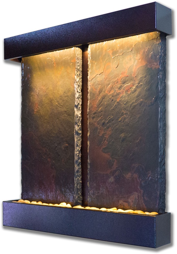 Duet Falls Lightweight Slate Fountain, Copper Vein Trim