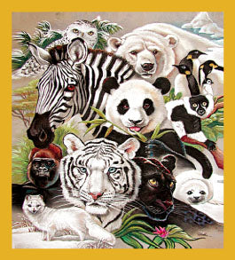 Black & White Wildlife - Magnetic Bookmark