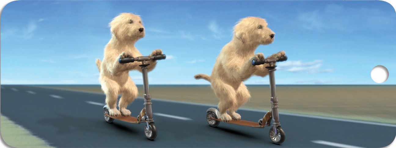 Dogs on Scooters - Motion Bookmark