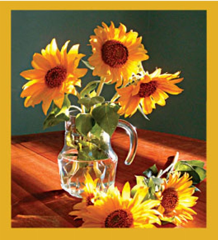 Flower Art - Magnetic Bookmark - Sunflowers Still Life