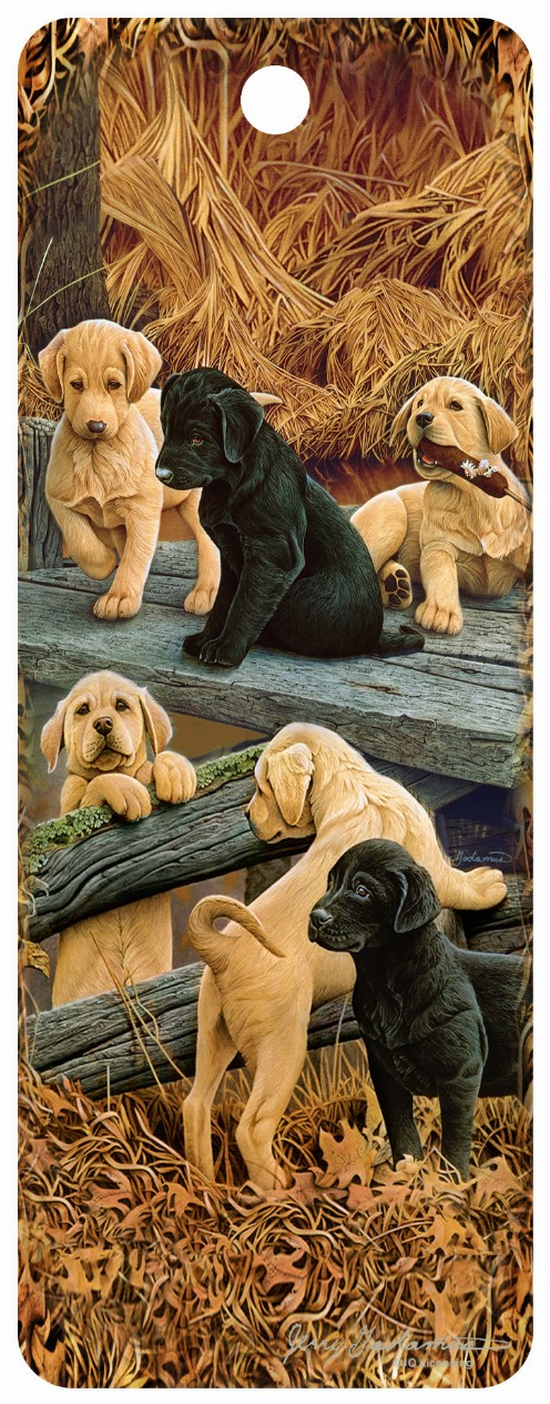 Lab Puppies - 3D Bookmark