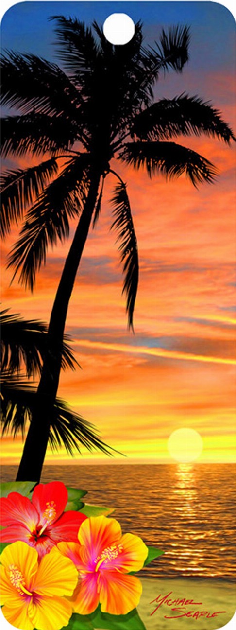 Palm Tree at Sunset - 3D Bookmark