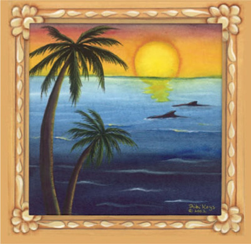 Palms with Sunset - Magnetic Bookmark