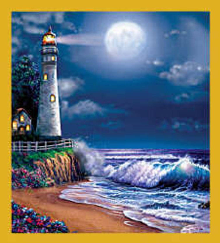 Sea Life - Magnetic Bookmark - Lighthouse at Midnight