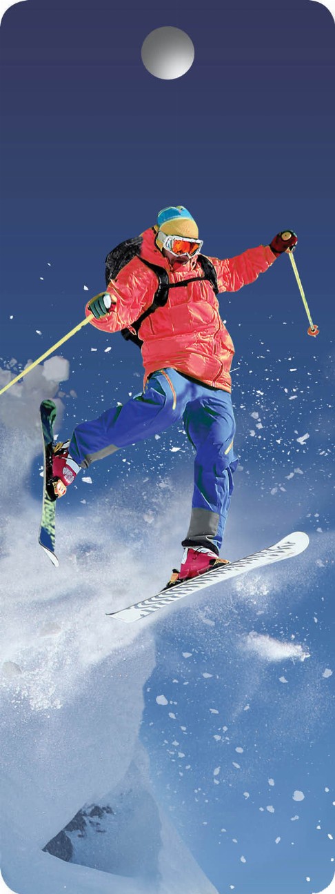 Skier - 3D Bookmark