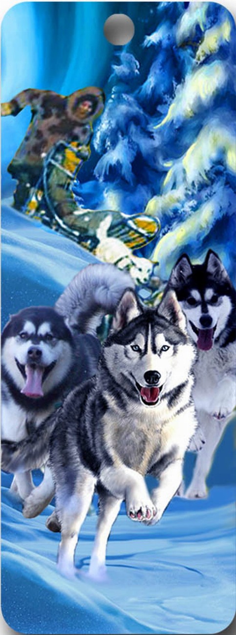 Sled Dogs - 3D Bookmark