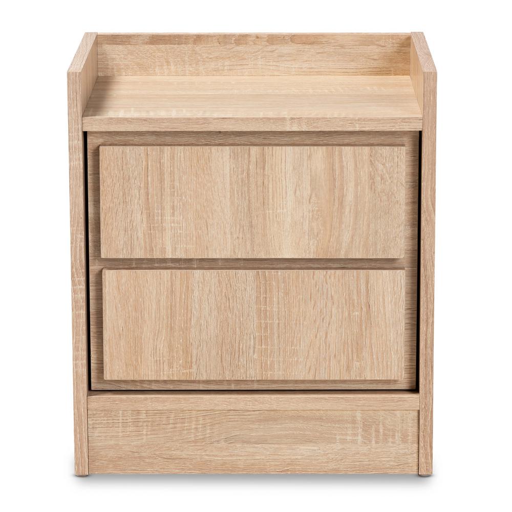 Baxton Studio Hale Modern and Contemporary Oak Finished Wood 1-Door Nightstand