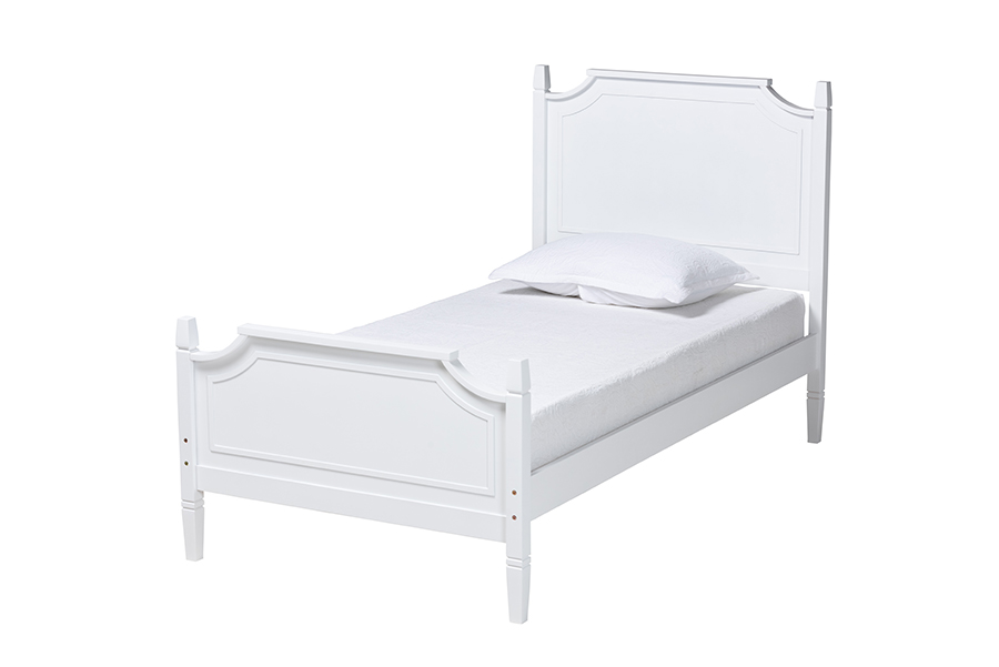 Baxton Studio Mariana Classic and Traditional White Finished Wood Full Size Platform Bed