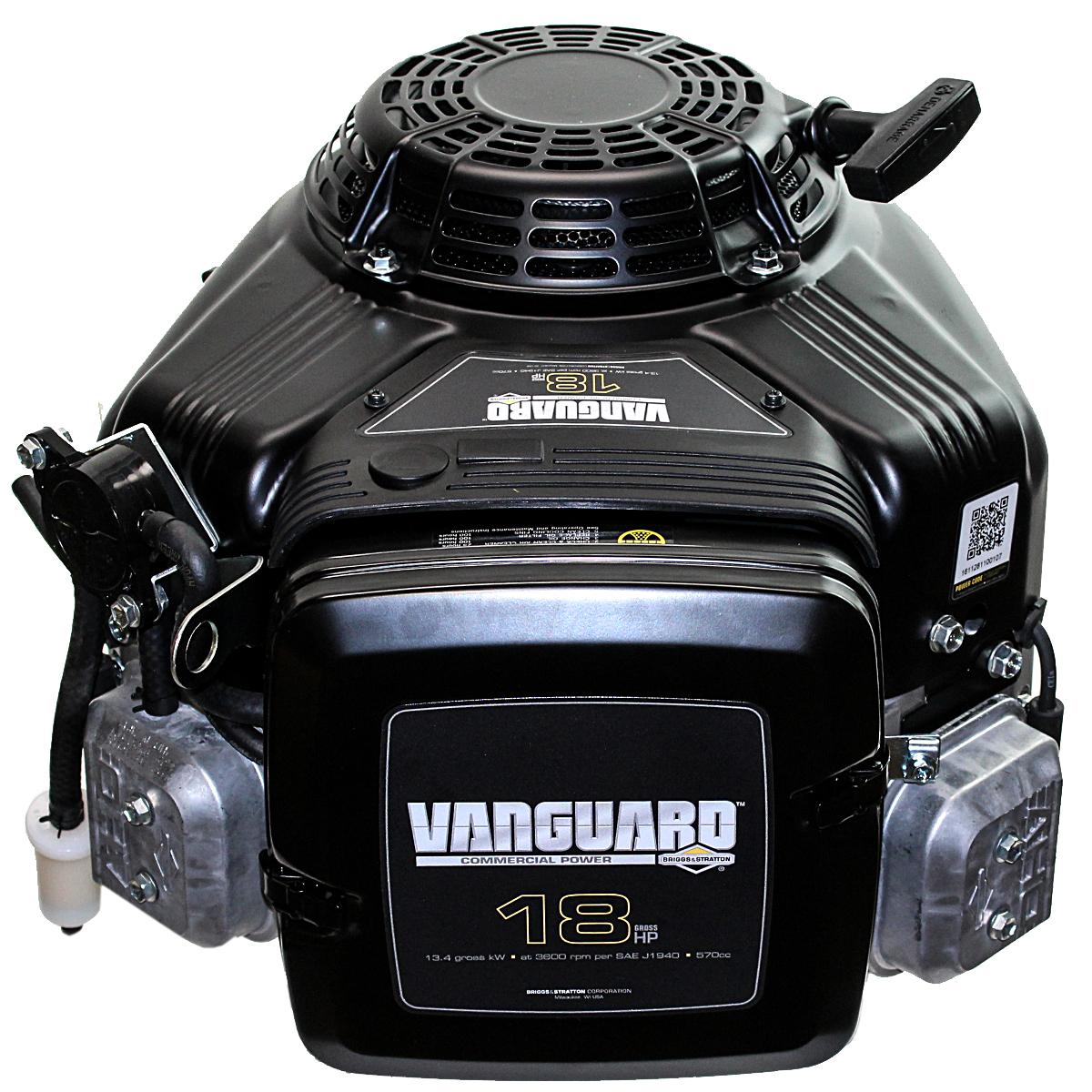 18hp Vertical 1"x3-5/32" Shaft, Vanguard OHV, Recoil Start, V-Twin, 9 Amp Alt Briggs Stratton Engine