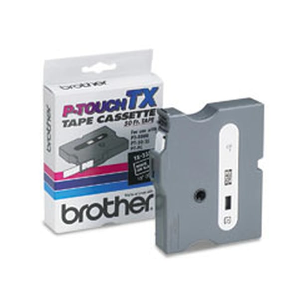 Brother TX Series Laminated Tape Cartridge - 15/32" - Direct Thermal - White - 1 Each