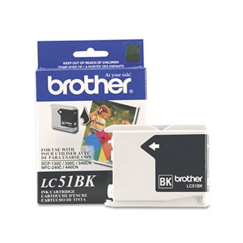 Brother LC51BK Original Ink Cartridge - Inkjet - 500 Pages - Black - 1 Each