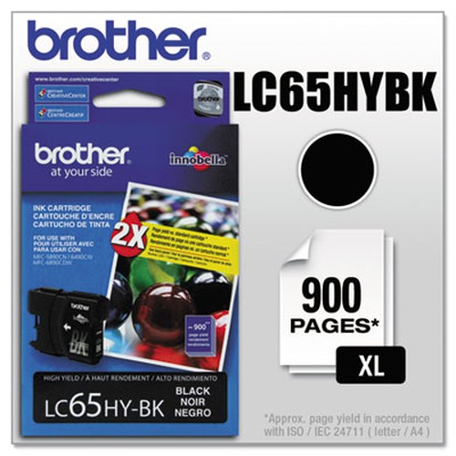 Brother LC65HYBK Original Ink Cartridge - Inkjet - 900 Pages - Black - 1 Each