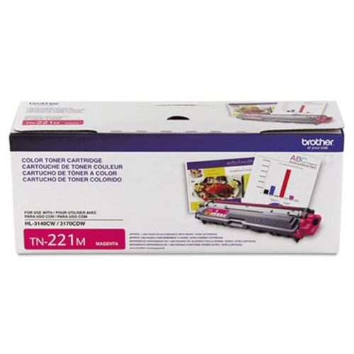 Brother Genuine TN221M Magenta Toner Cartridge - Laser - Standard Yield - 1400 Pages - Magenta - 1 Each