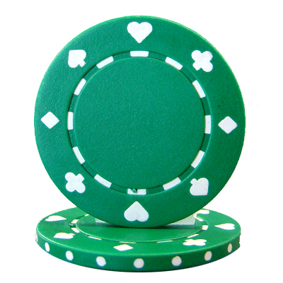 Green 7.5 Gram Suited Poker Chip