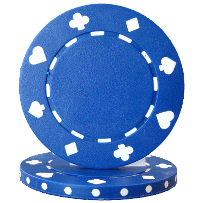 Roll of 25 - Blue 7.5 Gram Suited Poker Chip