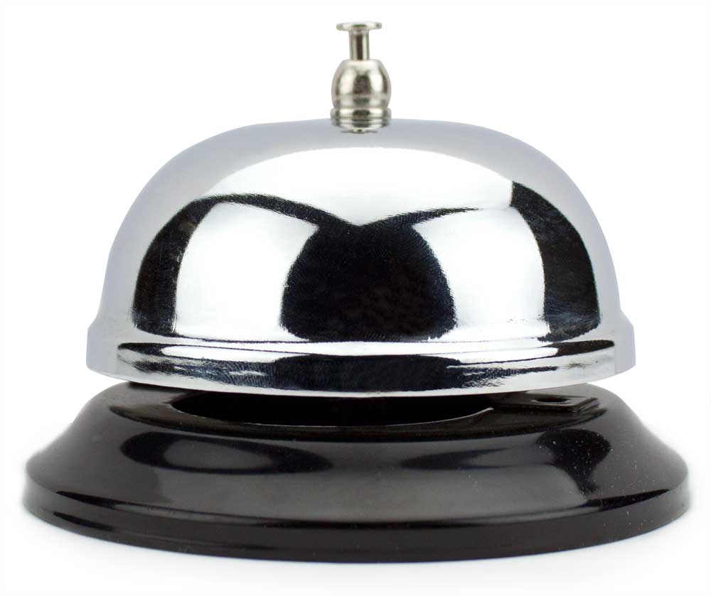 6cm Chrome Service Bell with Black Base