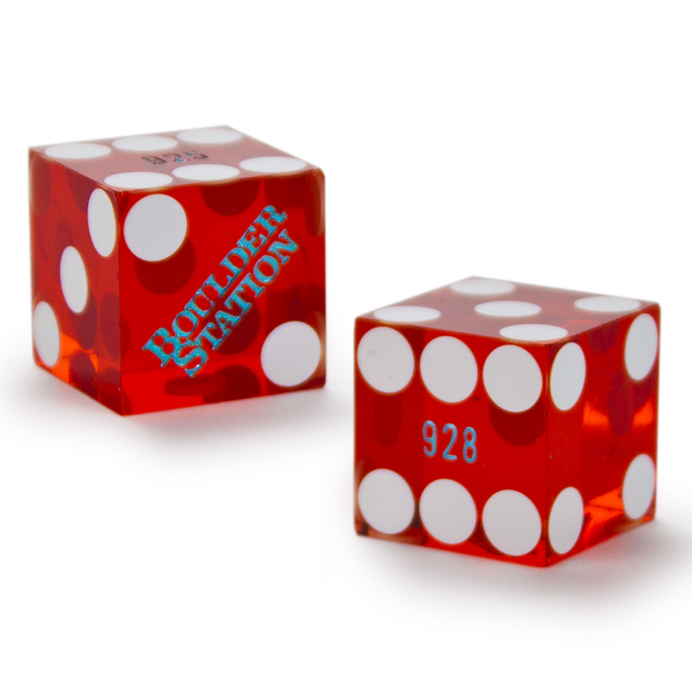 Pair (2) of 19mm Casino Dice Used at Boulder Station