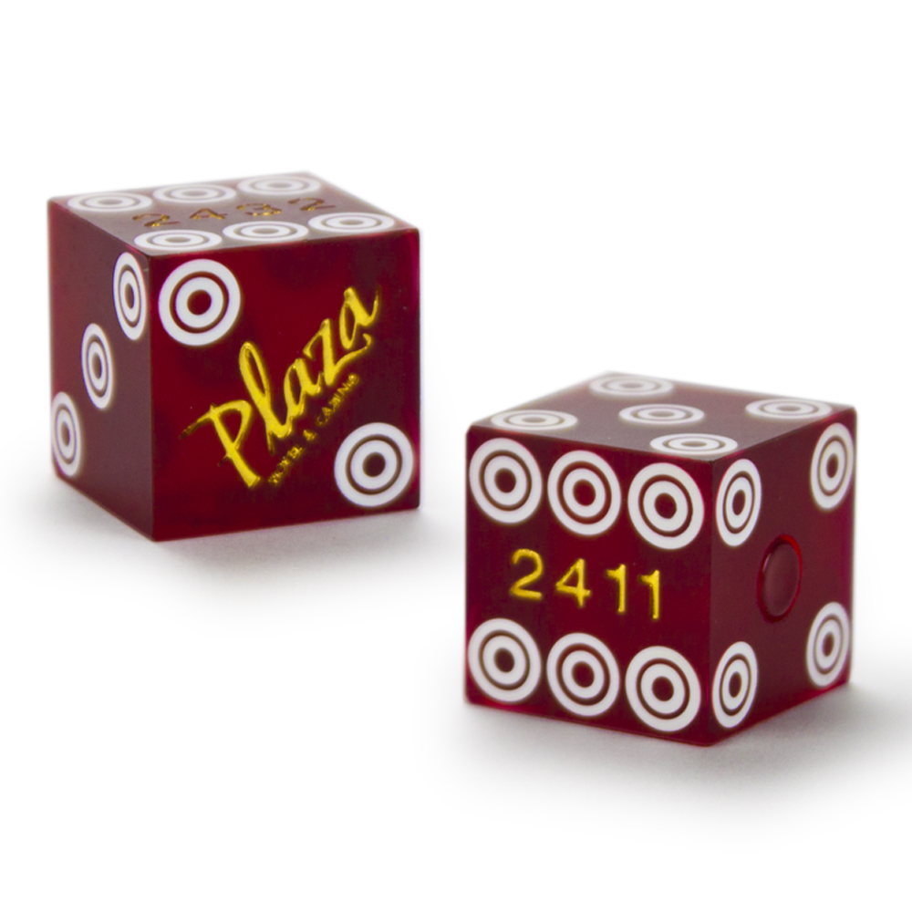 Pair (2) of Official 19mm Dice Used at the Plaza Casino