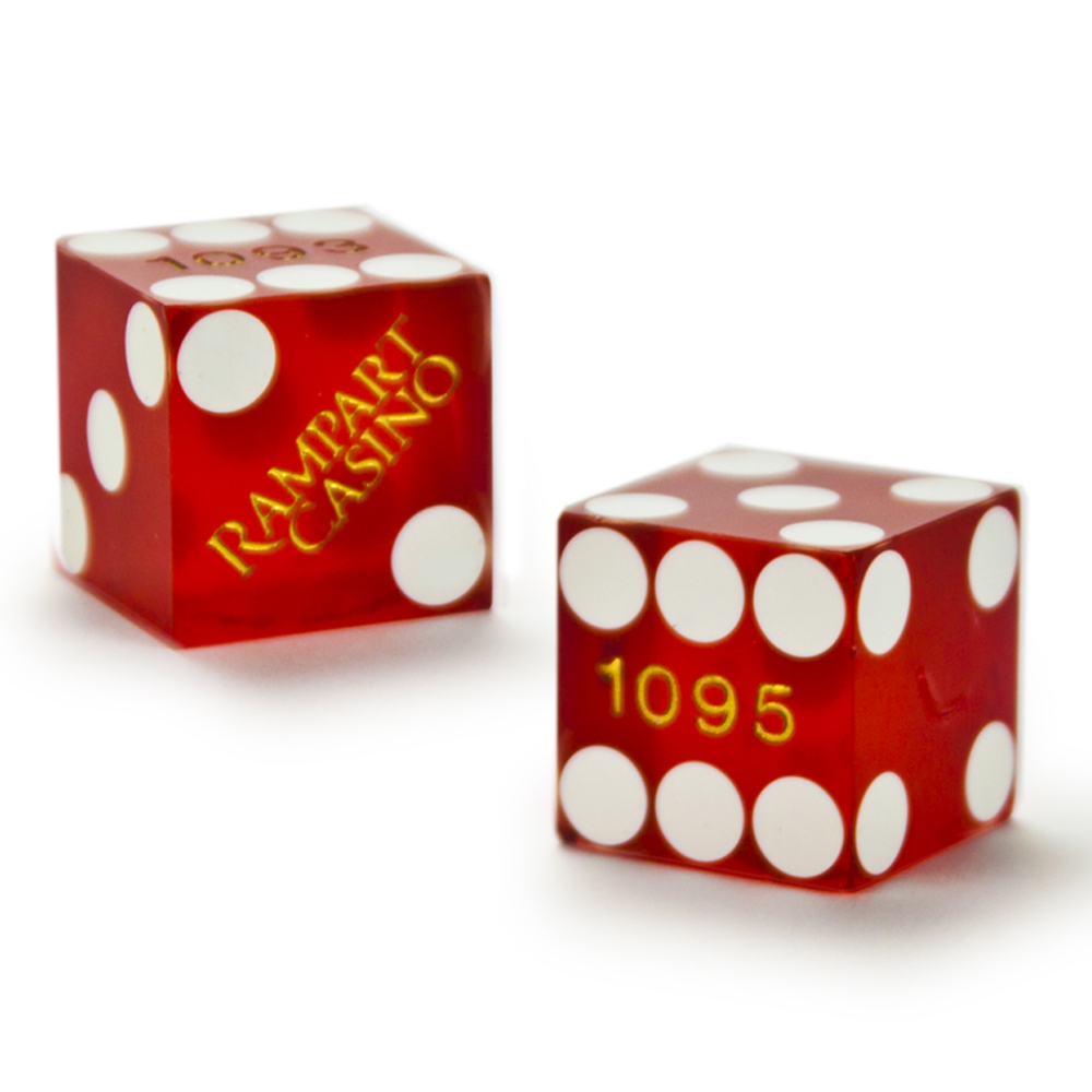 Pair (2) of Official 19mm Dice Used at the Rampart Casino