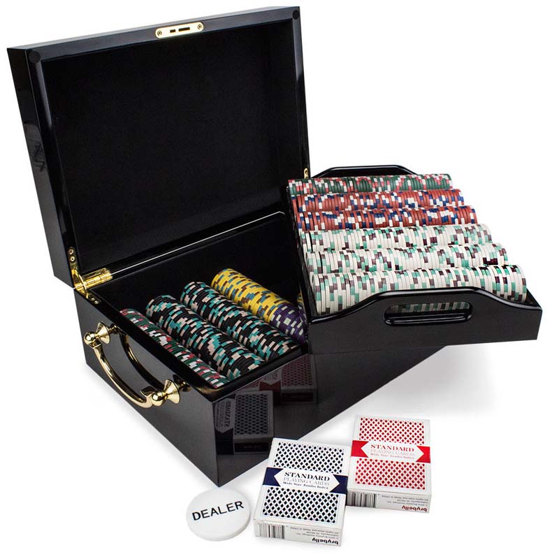 500ct Claysmith Showdown Chip Set in Hi-Gloss Wood Case