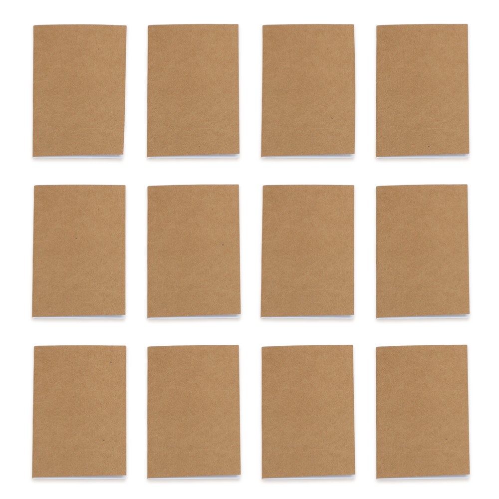 Unlined Brown Pocket Journal, 12-pack