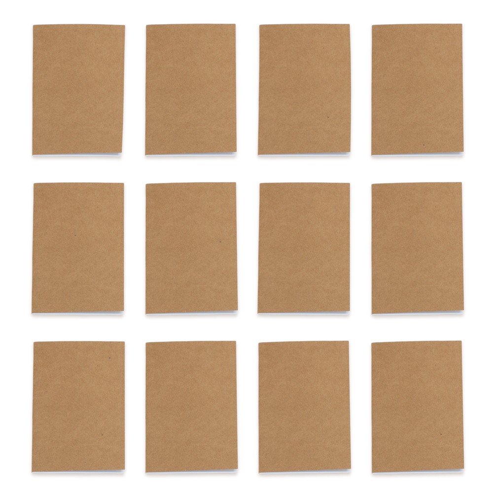 Unlined Brown Pocket Journal, 12-pack